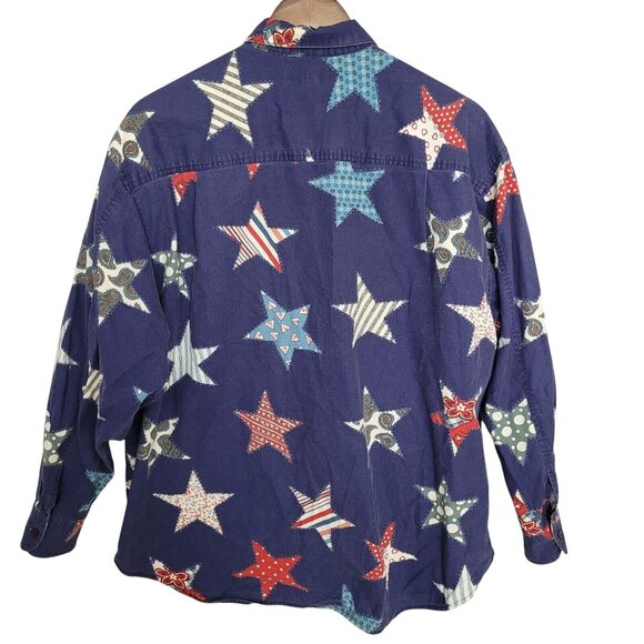 Vintage Guess By Georges Marciano Star Patch Shirt Mens Size M Preppy 80s - Picture 2 of 9